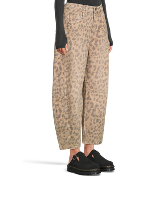 Free People Good Luck Printed Barrel Jeans - FS