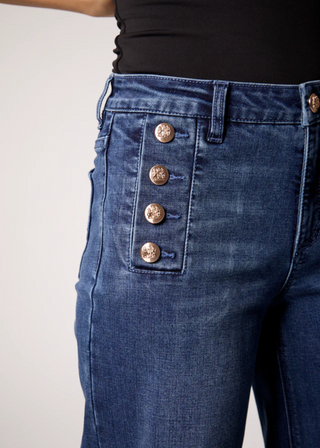 Blue Revival Sailor Mid Rise Wide Leg Jeans - FS