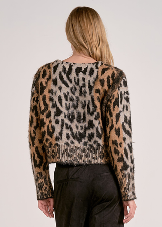 Elan Brown Cheetah Cardigan