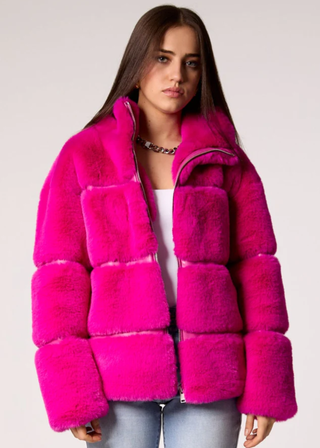 Blue Revival Mob Wife Faux Fur Jacket