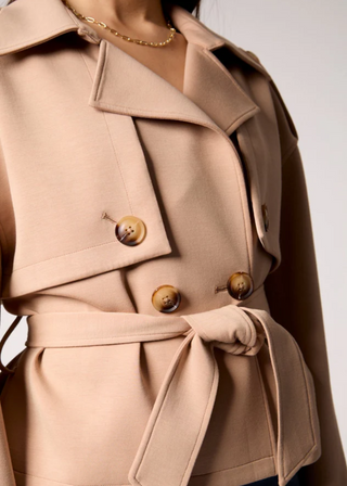 Blue Revival Charli Cropped Scuba Trench Coat