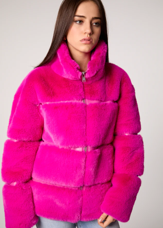 Blue Revival Mob Wife Faux Fur Jacket