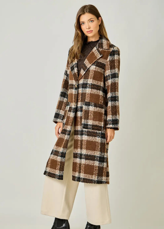 Mystree Plaid Long Coat