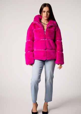 Blue Revival Mob Wife Faux Fur Jacket