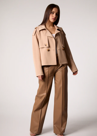 Blue Revival Charli Cropped Scuba Trench Coat