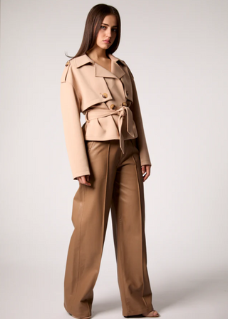 Blue Revival Charli Cropped Scuba Trench Coat