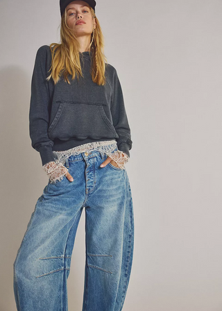 Free People Good Luck Mid-Rise Barrel Jeans