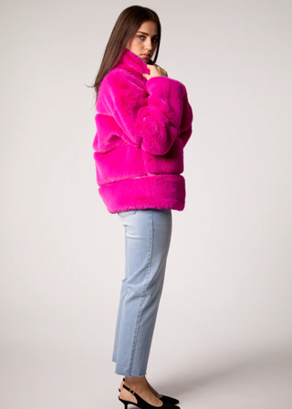 Blue Revival Mob Wife Faux Fur Jacket