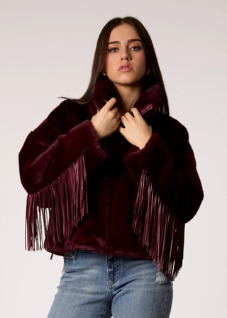 Blue Revival Dancing In The Moonlight Faux Fur Jacket