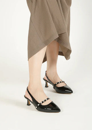 All Black Footwear Tiffany Princess Sling Back Heel - F.S.