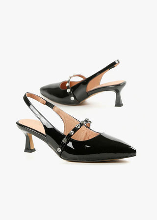 All Black Footwear Tiffany Princess Sling Back Heel - F.S.