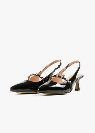 All Black Footwear Tiffany Princess Sling Back Heel - F.S.