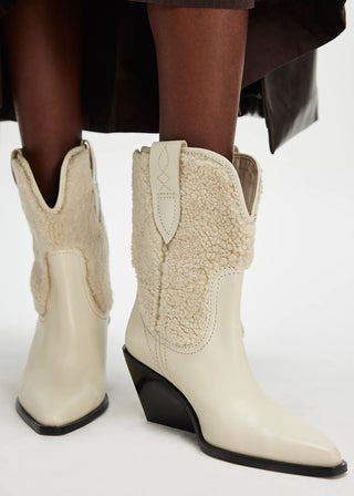 Free People Pitchfork Point Shearling Western Boots - FS