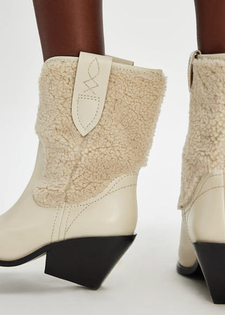 Free People Pitchfork Point Shearling Western Boots - FS