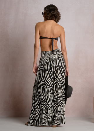 Elan Black Zebra Palazzo Pant