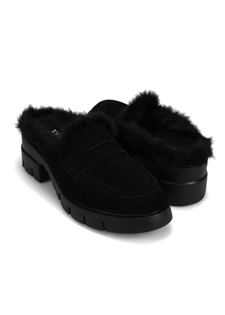 Vaneli Nety Faux Fur-Lined Loafer Mule