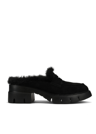 Vaneli Nety Faux Fur-Lined Loafer Mule