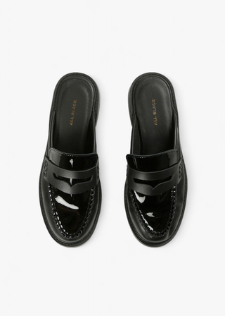 All Black Footwear Penny Loafer Mule