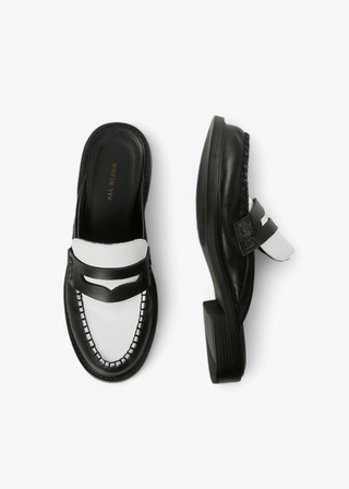 All Black Footwear Penny Loafer Mule