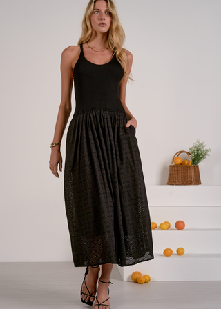 Elan Mixed Media Maxi Dress