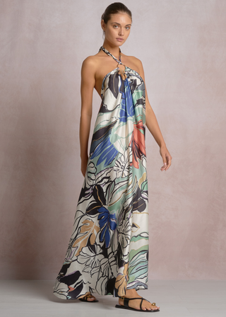 Elan Botanical Maxi Halter Dress