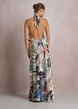 Elan Botanical Maxi Halter Dress