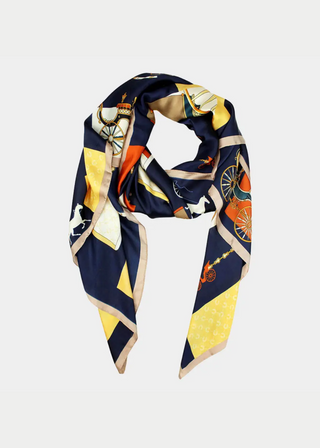 Classic Carriage Printed Oblong Scarf Shawl