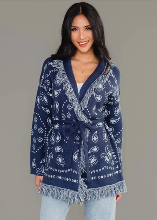 Panache Bandana Fringe Cardigan