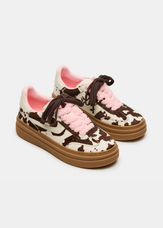 Steve Madden Dodge Cow Print Platform Sneaker