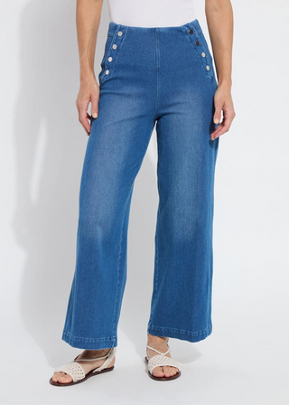 Lysse Mallory Sailor Hi Waist Wide Leg Denim (28" Inseam)