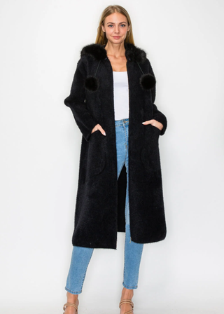 Joh Suraya Brushed Coat with Fur