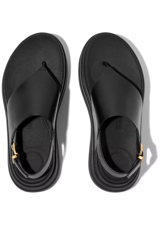 FitFlop F-Mode Stacked Leather Back Strap Toe Post