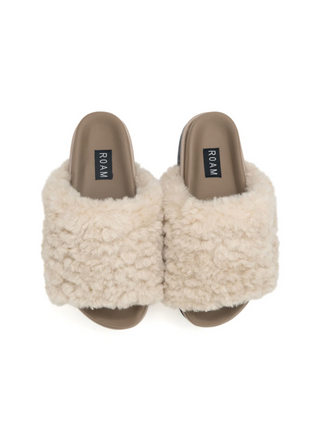 ROAM Cloud Stack Faux Shearling Slide