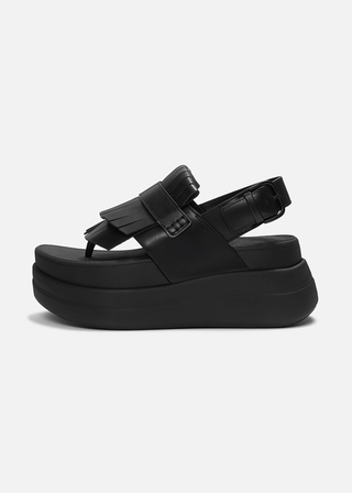 FitFlop F-MODE Stack Leather Toe-Post Sandals