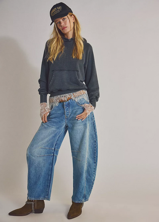 Free People Good Luck Mid-Rise Barrel Jeans