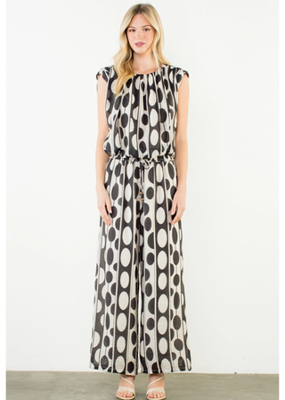 THML Oval Dot Smocked Waist Pants