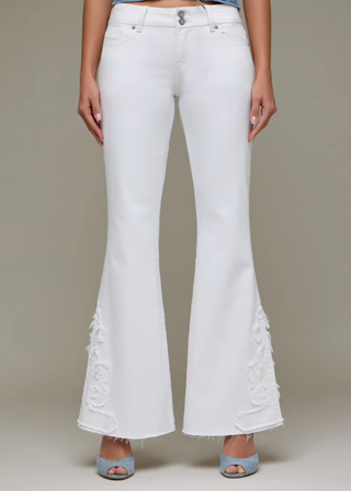 Hidden Happi Low Rise Flare Applique Jean