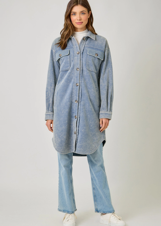 Mystree Washed Terry Long Jacket