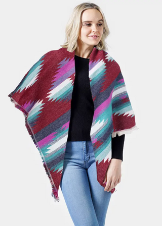 Western Pattern Jacquard Blanket Shawl