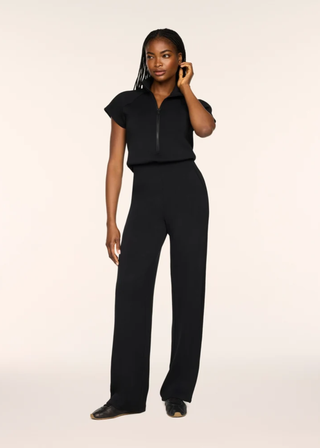 SPANX Pintuck Half Zip Jumpsuit
