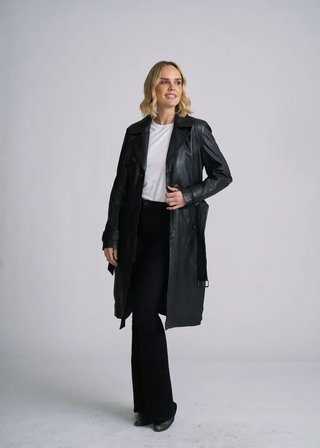 Mauritius Leah CF Leather Trench Coat with Belt