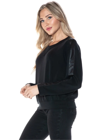 Ariella Crewneck Suede Scuba Sweater