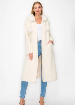 Joh Suraya Brushed Coat with Fur