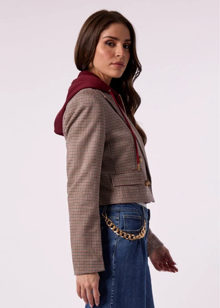 Blue Revival Skye Cropped Blazer With Hoodie Insert