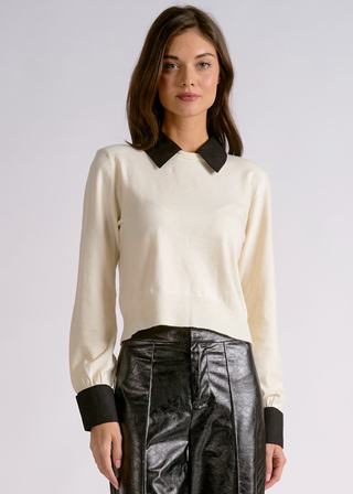 Elan Contrast Collar & Cuff Sweater