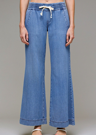 Hidden Mid Rise Drawstring Denim