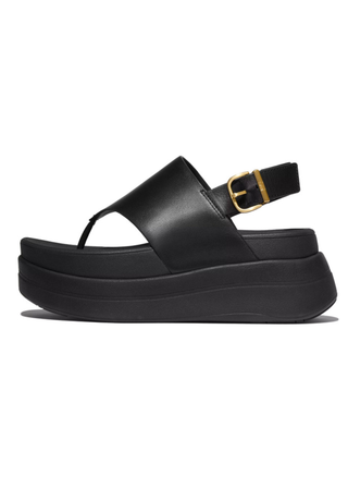 FitFlop F-Mode Stacked Leather Back Strap Toe Post