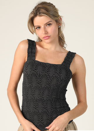NIKIBIKI Lace Textured Square Tank
