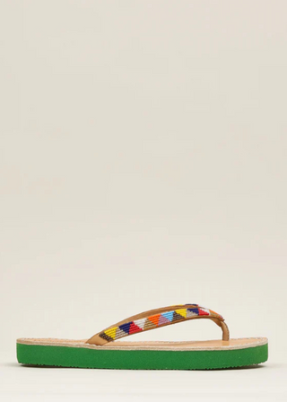 Laidback London Seri Hand-Beaded Low Platform Sandals
