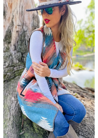 Amoli Aztec Open Front Vest